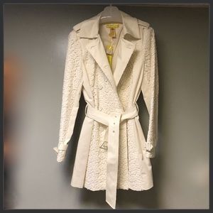 Catherine Malandrino Ivory Lace Trench Coat NWT